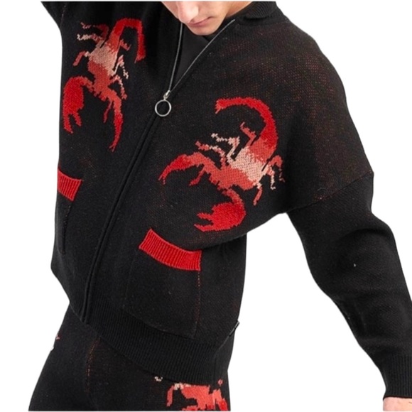 NWT SPIRIT JERSEY Wrath Scorpion Sweater Scorpio Loner Knit Zip Up Unisex Heavy - Picture 4 of 9